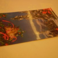 стара коледна новогодишна зимна картичка  стерио ЯПОНИЯ , снимка 3 - Колекции - 38865069