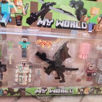 Minecraft Майнкрафт със Змей голям сет пластмасови фигурки за игра и украса на торта играчки, снимка 1 - Фигурки - 34006014