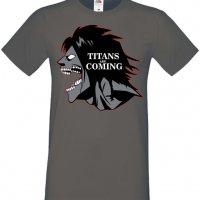 Дамска тениска Attack on Titan titans are comings,Анимация,игра,Празник,Повод., снимка 8 - Тениски - 37939089