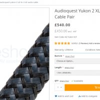 Кабел Канон Audioquest Yukon XLR - чифт 1.5 метра, снимка 1 - Аудиосистеми - 39553516