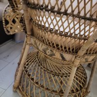 Паунов стол ратан естествен, снимка 5 - Столове - 42610436