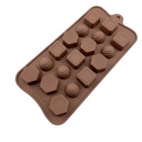 пралини квадрат шестоъгълни силиконов молд форма за шоколадови бонбони гипс декор лед, снимка 2 - Форми - 44343060