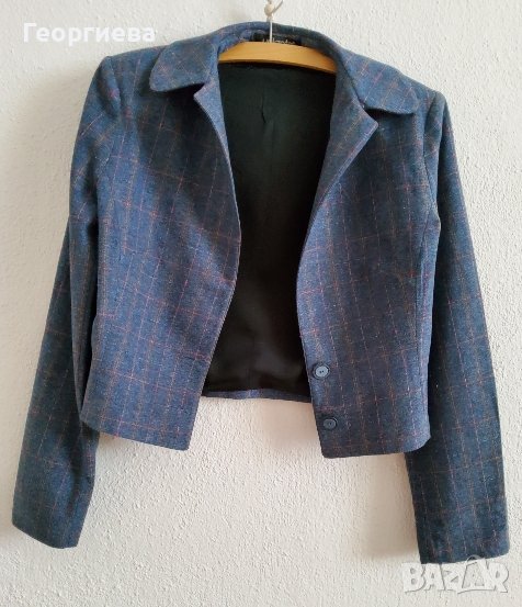 Стилно синьо сако с вълна и кашмир, снимка 1