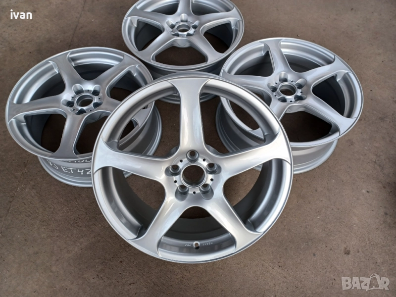 4 бр. чисто нови алуминиеви джанти AEZ 18 цола 5x100, централен отвор 54.1 , ET42, 7J, снимка 1