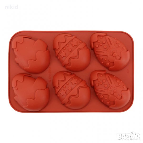 6 големи яйца яйце силиконов молд форма голяма великден великденски шоколад мъфин калъп сапун гипс, снимка 1