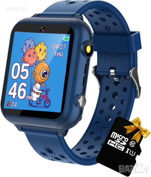 Смарт часовник за деца, 24 игри, за 2G SIM карта (синьо), снимка 1