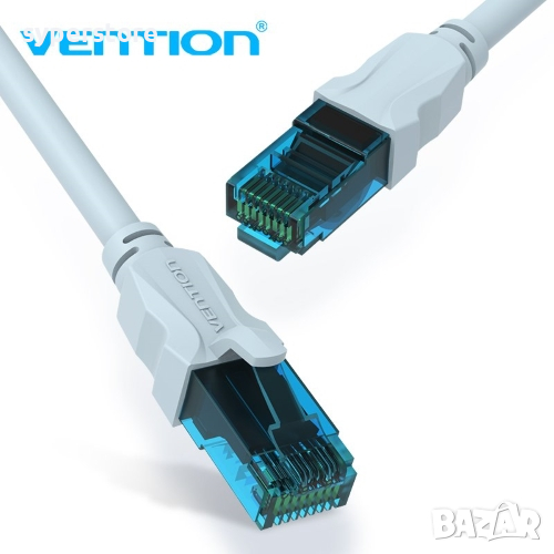 Кабел за Лан мрежа 1м. Екраниран Vention VAP-A10-S100 LAN UTP CAT-5e Сив, снимка 1