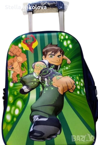 Ученическа раница с 3D мотиви и колела, снимка 1
