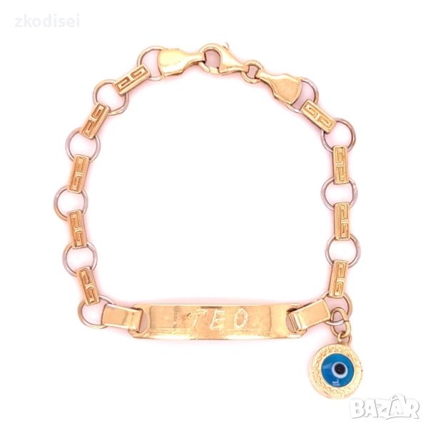 Златна детска гривна 5,29гр. 14,0см. 14кр. проба:585 модел:34753-2, снимка 1