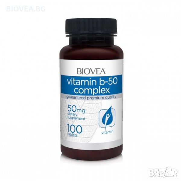 Хранителна добавка VITAMIN B-50 COMPLEX 50 mg 100 Tabl-Продуктът е със срок на годност до 08/2024г, снимка 1