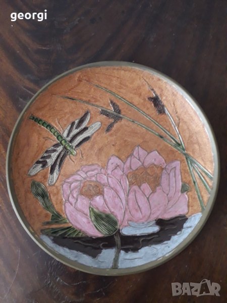 Декоративна бронзова чиния за стена , снимка 1