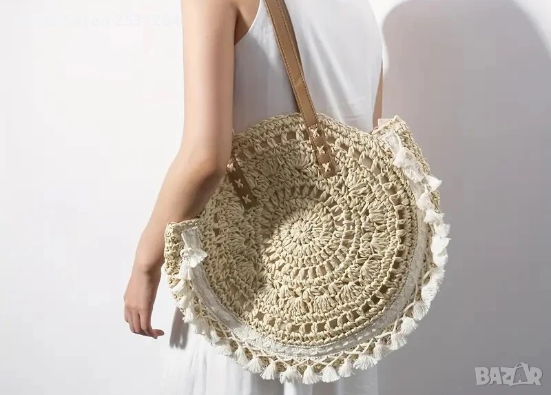 Нова кръгла чанта с бохемски акцент , цена 40 лв, снимка 1