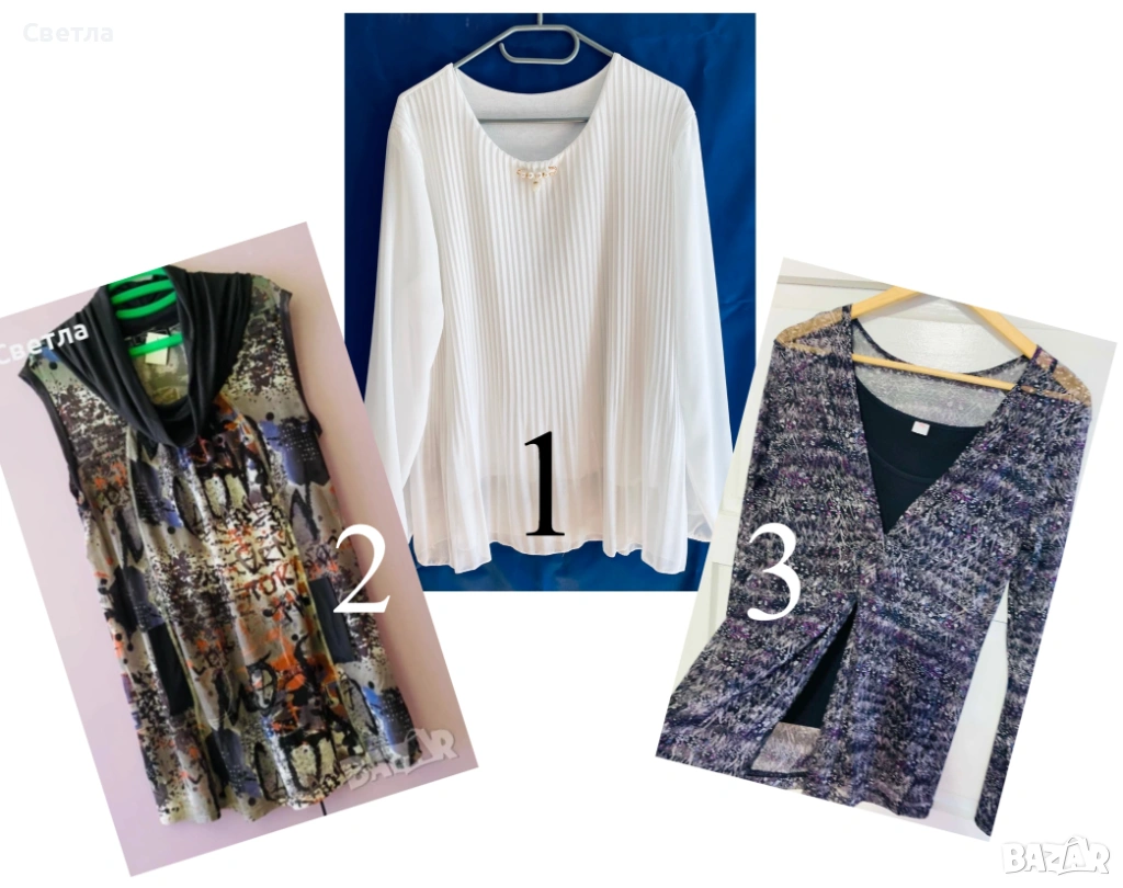 Блузи Елегантни Нови, 3 бр., снимка 1