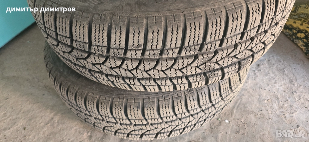 зимни гуми с джанти 4x100 два броя , снимка 1