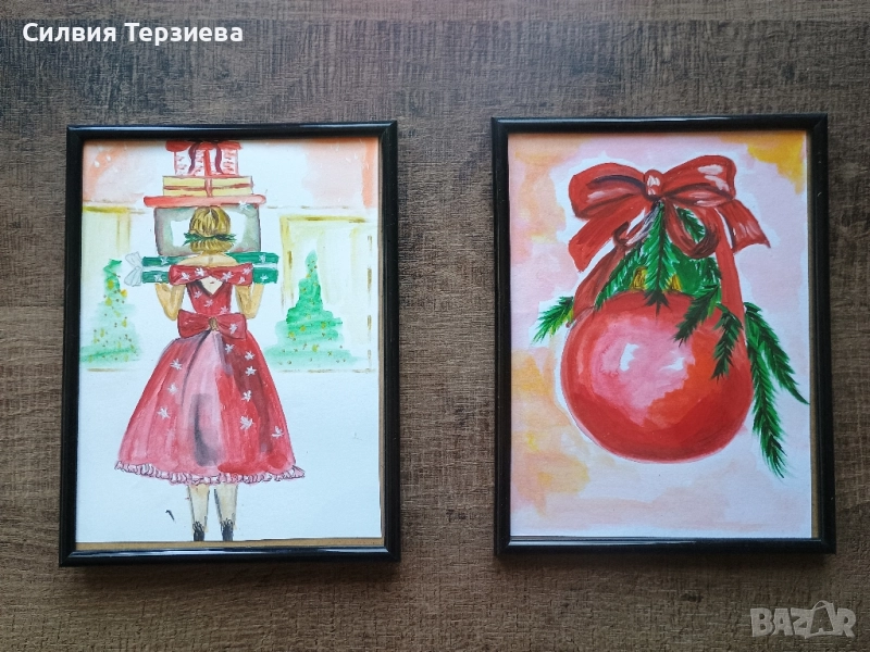 Коледни картини "Christmas gift" комплект , снимка 1