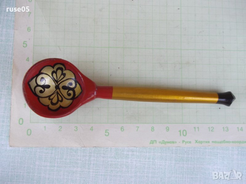 Лъжица дървена рисувана, снимка 1