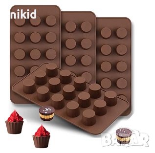 15 цилиндри релефни капсули мини кошнички силиконов молд форма за фондан шоколадови бонбони гипс , снимка 1
