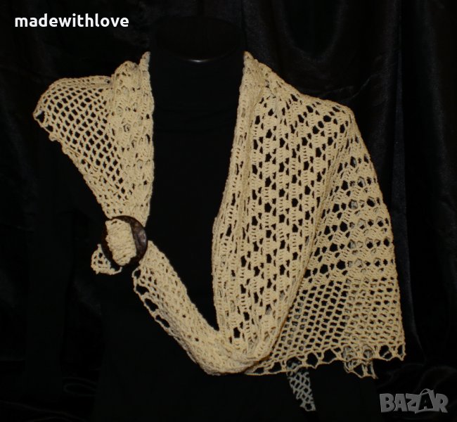 Ръчно плетен на една кука шал /плетиво подарък hand made/, снимка 1