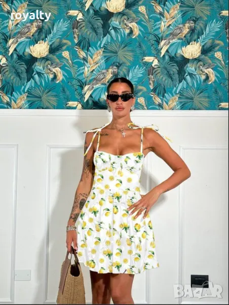 Дамска лятна рокля с лимони , снимка 1