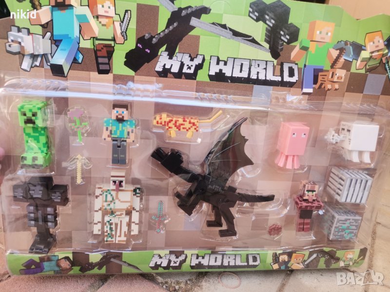 Minecraft Майнкрафт със Змей голям сет пластмасови фигурки за игра и украса на торта играчки, снимка 1