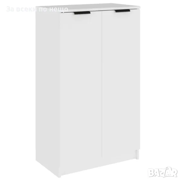 Шкаф за обувки, бял, 59x35x100 см, инженерно дърво, снимка 1