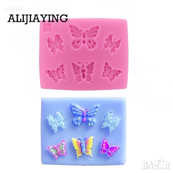 6 малки пеперуди пеперуда силиконов молд форма украса декор торта фондан шоколад, снимка 1