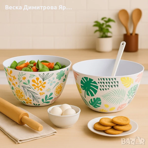 Меламинова купа 25см – шарен дизайн, снимка 1