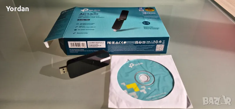 Wi-Fi USB Адаптер TP-LINK Archer T4U AC 1300, снимка 1