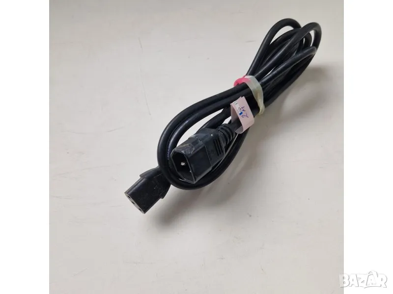 Захранващ кабел монитор компютър 2 м, 3x1 мм², мед, 16 A, IEC C13, IEC C14, снимка 1