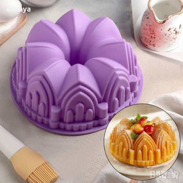 1909 Силиконова форма за кекс Замък, снимка 1