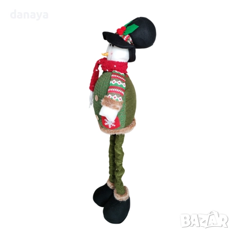 6222 Декоративна коледна фигура Дядо Коледа, Снежен човек, Елен с разтегателни крака, 45–85 см, снимка 4 - Декорация за дома - 52025791