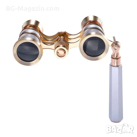 Луксозен театрален бинокъл с дръжка 3×25 за театър опера концерти подарък компактен с калъфче нов, снимка 4 - Антикварни и старинни предмети - 51178821