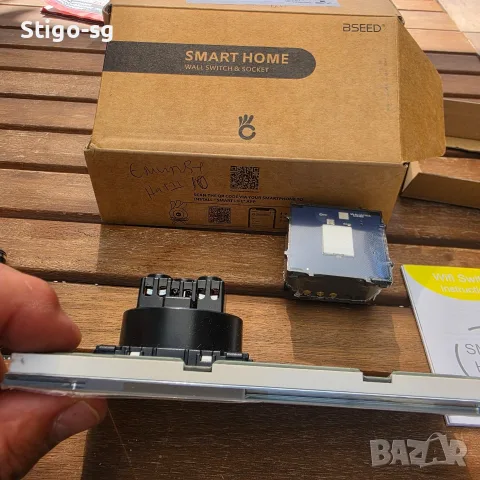  Смарт Електрически контакт с LED ключ, Bseed, бял, 15.7x8.6x4.3см, снимка 2 - Ключове, контакти, щепсели - 56161179