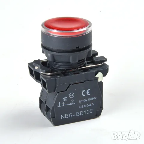 22mm водоустойчив моментен LED бутон 1NO 1NC SB5 LA68S XB5 AW33B5, снимка 4 - Друга електроника - 56004688