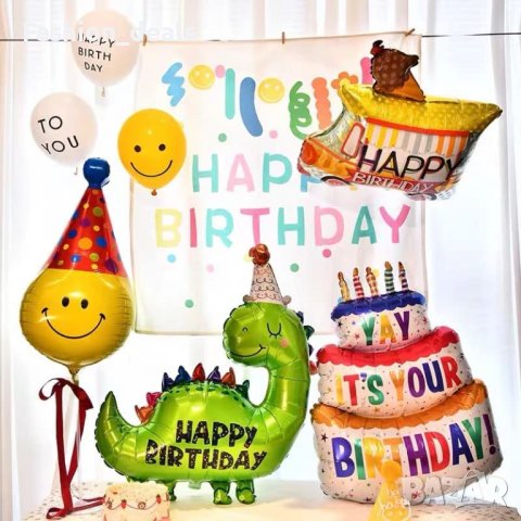 Нови 2 броя балон голям динозавър Честит рожден ден Украса Парти Декор, снимка 6 - Други - 40132214