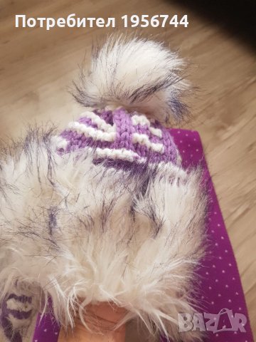 Зимна шапка+шал Kitty, снимка 3 - Шапки, шалове и ръкавици - 38973560