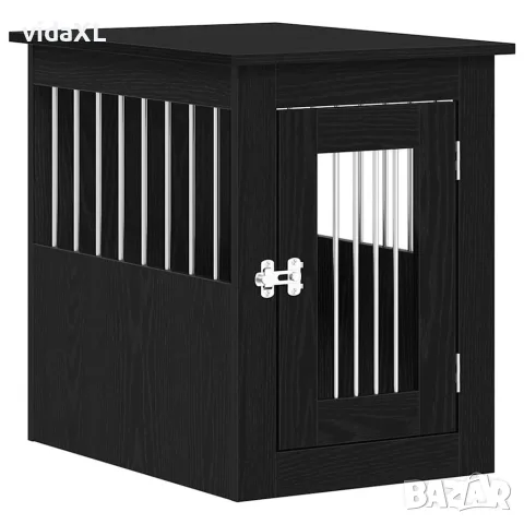 vidaXL Кучешка клетка, черен дъб, 45x62x59 см, инженерно дърво