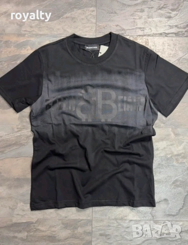 Balencaga Нова Черна Мъжка Тениска 