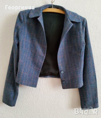 Стилно синьо сако с вълна и кашмир, снимка 1