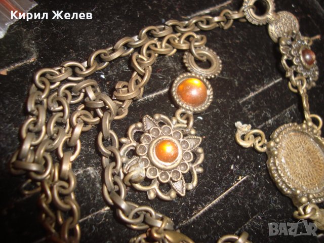 БРОНЗОВА СТАРА ОГЪРЛИЦА с ТОПЕН КЕХЛИБАР 4975, снимка 5 - Колиета, медальони, синджири - 30665802