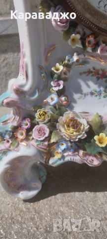 Античен Порцеланов Часовник, снимка 7 - Антикварни и старинни предмети - 51611058