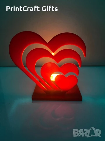 Свещник “Сърца в пламък”, снимка 1