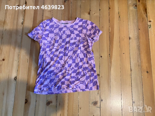 Лилава дамска тениска на карета