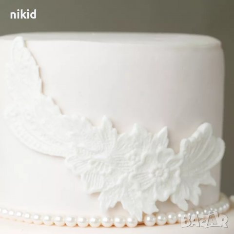 Големи плетени цветя дантела силиконов молд форма за украса декор торта фондан и шоколад и др., снимка 5 - Форми - 22011244