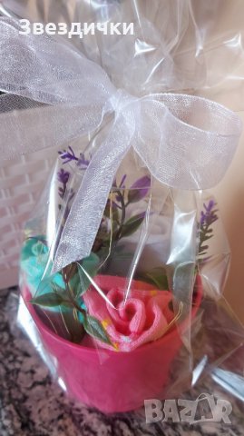 🌺 Ръчно изработени саксии с цветя от бебешки чорапки 🌼, снимка 11 - Бебешки чорапи - 34164776