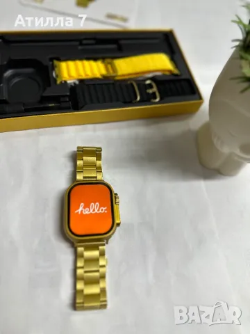 Златист Смарт Часовник G9 Ultra Pro Разговори,Известия,Игри + 3 каишки