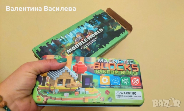 32 магнитни кубчета в метална кутия, снимка 4 - Образователни игри - 52357234