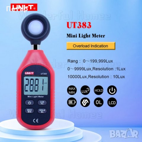 Lux / light meter UNI-T UT383 луксметър светломер светлометър, снимка 2 - Други инструменти - 30283674
