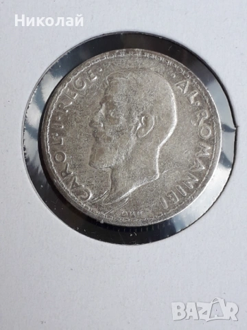  сребърна монета от 1 лея 1910г. Румъния., снимка 2 - Нумизматика и бонистика - 54092401
