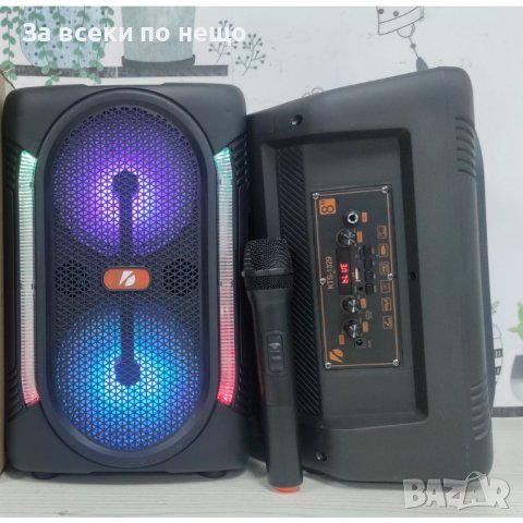 POLYGOLD USB FM BT Безжична звукова система с безжичен микрофон KTS-1329 (2Х6,5''), снимка 3 - Bluetooth тонколони - 39142569